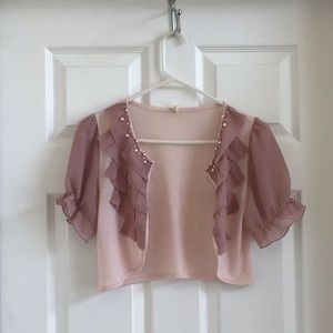 Pink Short-Sleeve Shrug